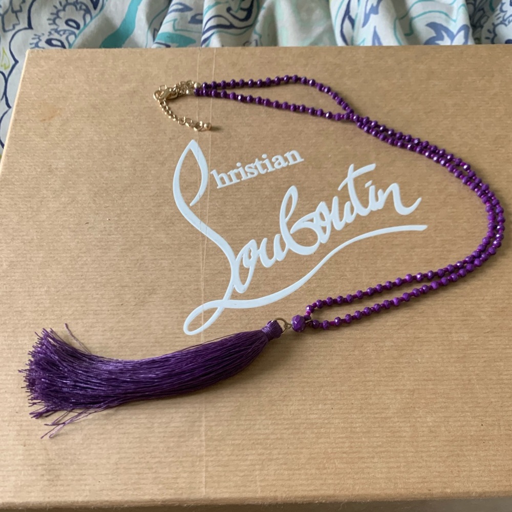 Purple Tassel Beaded Necklace